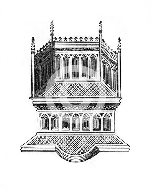 Throne, (1843).Artist: Henry Shaw