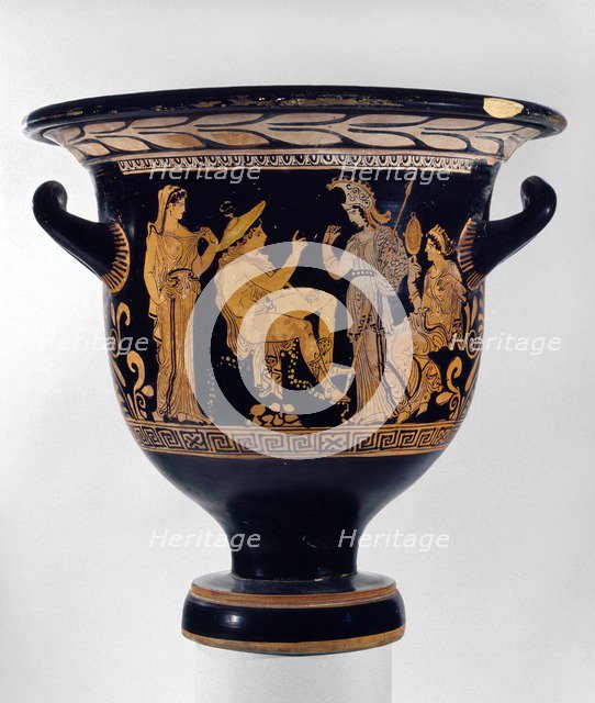 Red-figure Apulian Bell-crater, c 375 BC - 350 BC. Artist: Rehearsal Painter.