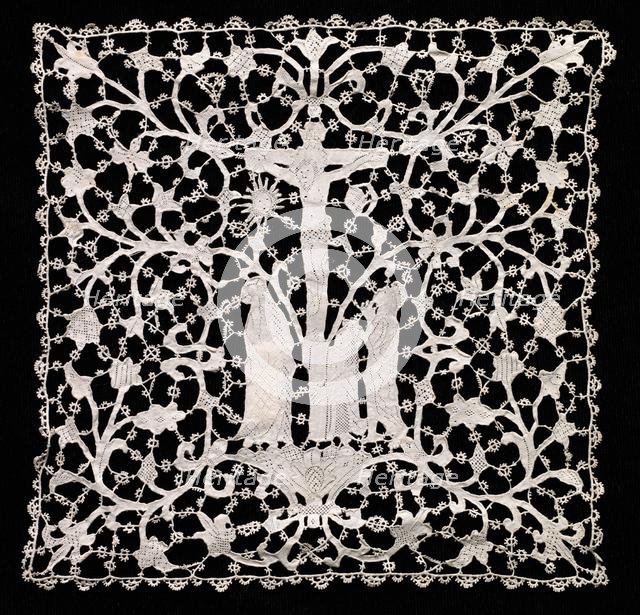 Needlepoint (Venetian Flat Point) Lace Ecclesiastical Square, 17th century. Creator: Unknown.