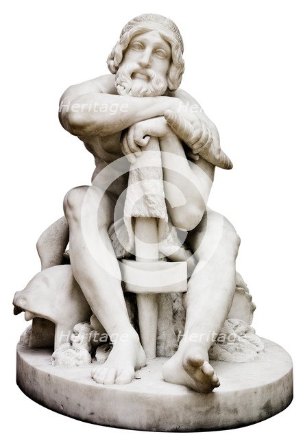 Thor Resting with his Hammer, c. 1828. Artist: Freund, Hermann Ernst (1786-1840)