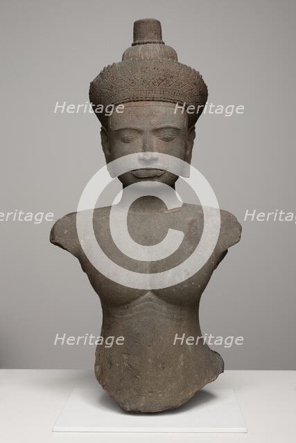 Bust of a Female Deity (Devi), Angkor period, 10th/11th century. Creator: Unknown.
