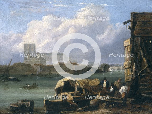 'Westminster from Lambeth', after 1827. Artist: Unknown