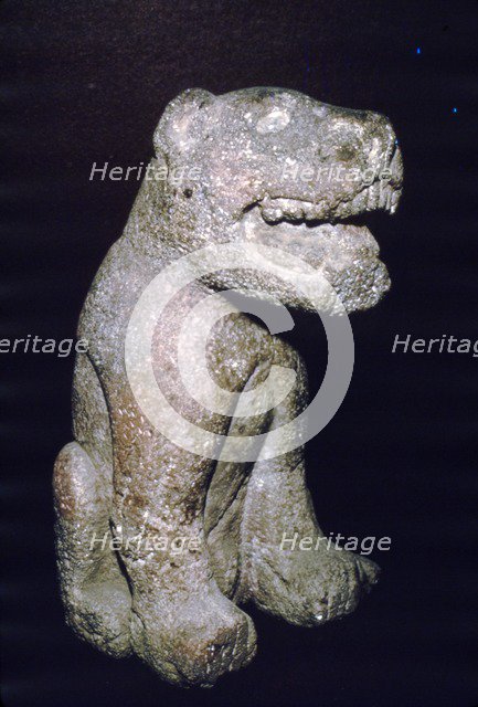 Aztec stonecarving of Jaguar, from Valley of Mexico, 1400-1521. Artist: Unknown.
