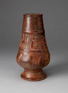 Footed Jar Incised with Pseudo-Gylphs, A.D. 250/600. Creator: Unknown.