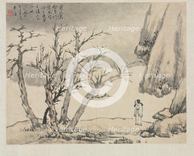 Landscape Album in Various Styles: Snowy Landscape, 1684. Creator: Zha Shibiao (Chinese, 1615-1698).