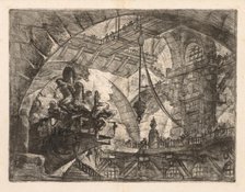 The Prisons: A Vast Gallery with a Group of Prisoners, 1745-1750. Creator: Giovanni Battista Piranesi (Italian, 1720-1778).