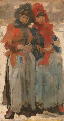 Two Young Women in the Snow, c.1890-c.1894. Creator: Isaac Lazerus Israels.