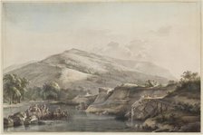 A Group of Peasants Crossing a Ford with a Horse-Drawn Cart, 1793. Creator: Jean-Jacques de Boissieu.