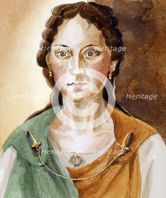 Roman woman, late 2nd century, (c1990-2010). Artist: Judith Dobie.