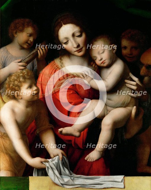 Madonna and Sleeping Child with Three Angels, First Half of 16th century.