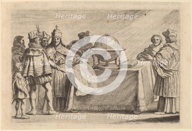 The Partitioning of the Globe between Spain and Portugal, 1634. Creator: Willem Basse.