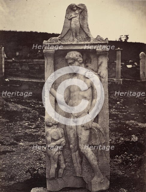 Stele from the Kerameikos Cemetery, Athens, early 1880s. Creator: William James Stillman.