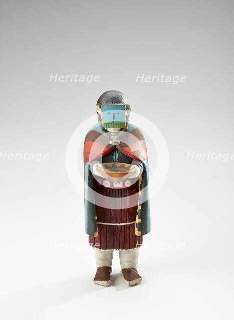 Yeibichai (female patient holding basket and wearing mask), 1934-1946. Creator: Clitso D Dedman.