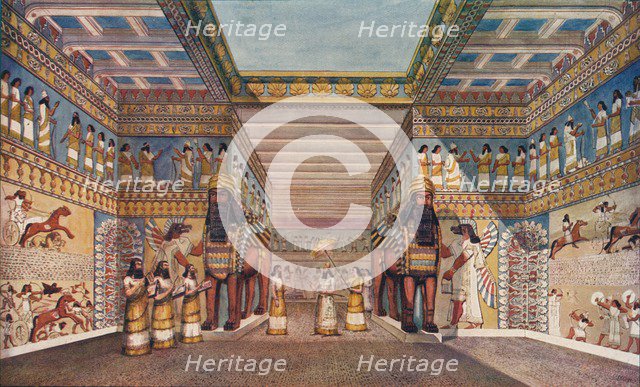 Ancient civilisation: within the palace of an Assyrian king, 1907. Artist: Unknown.