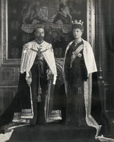 'King George V and Queen Mary at their first opening of Parliament', 6 February 1911, (1951). Creator: W&D Downey.