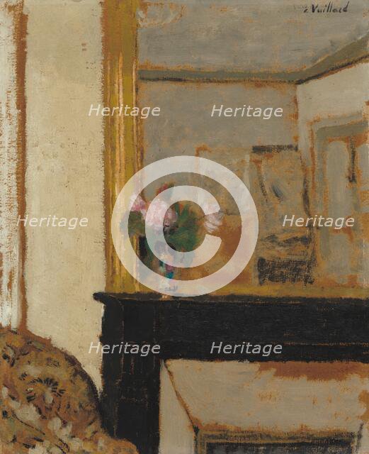 Vase of Flowers on a Mantelpiece, c. 1900. Creator: Edouard Vuillard.