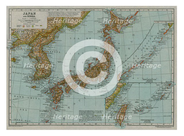 Map of Japan and Korea, c1910. Artist: Gull Engraving Company.