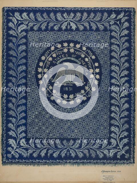 Coverlet (U.S. Seal), 1936. Creator: J. Howard Iams.