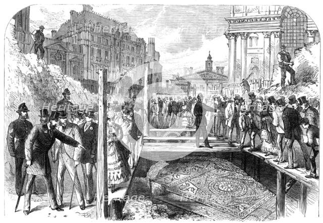 Roman pavement found in The Poultry, near the Mansion House, 1869. Creator: Unknown.