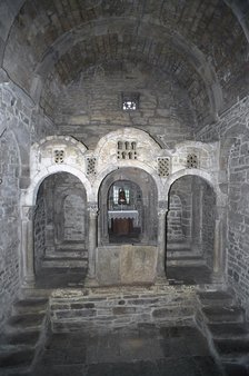 Interior, Church of Santa Cristina de Lena, Pola de Lena, Asturias, Spain, 9th century, (2008).  Creator: LTL.