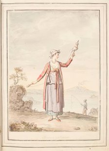 Spinner of Procida , leaf from 'A Collection of Dresses by David Allan Mostly from Nature', 1776. Creator: David Allan.