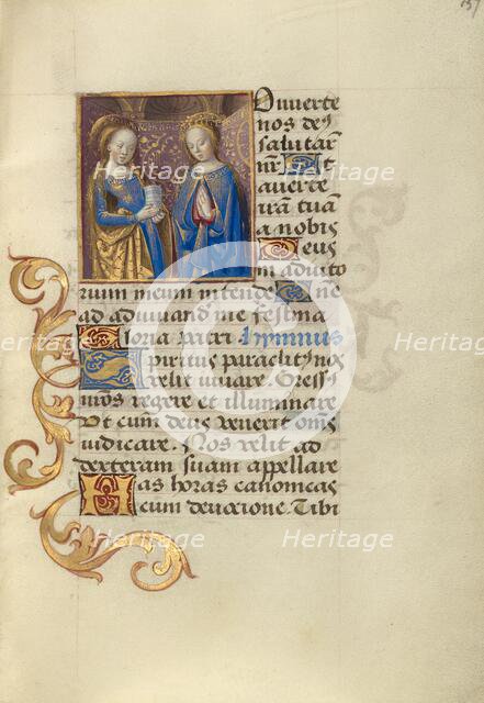 Saint Mary Magdalene and the Virgin; Poncher Hours, about 1500. Creator: Master of the Chronique Scandaleuse.