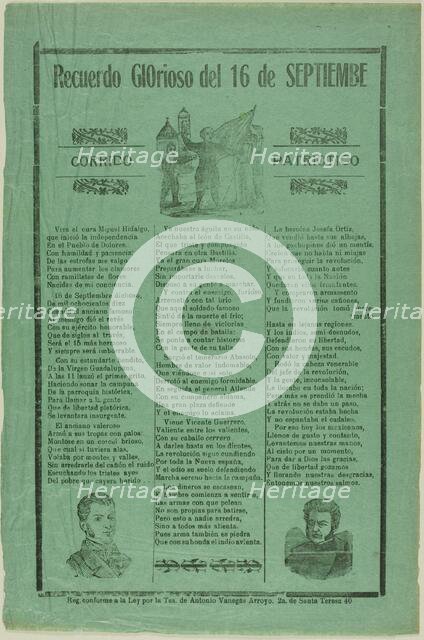 Glorious Remembrance of September 16th, n.d. Creators: Manuel Manilla, José Guadalupe Posada.