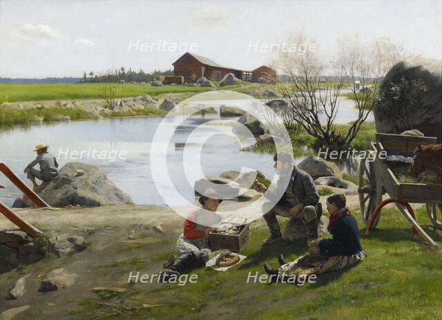 A Rest on the Way to the Fair, 1886. Creator: Gunnar Berndtson.