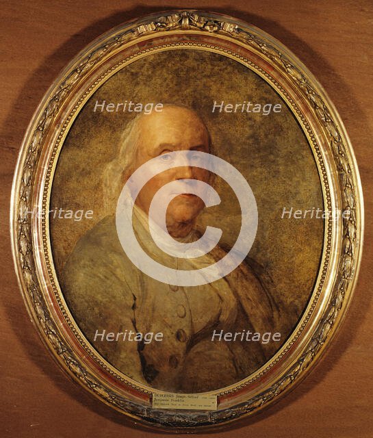 Benjamin Franklin (1706-1790), c.1778. Creators: Joseph Siffred Duplessis, Jean-Baptiste Greuze.
