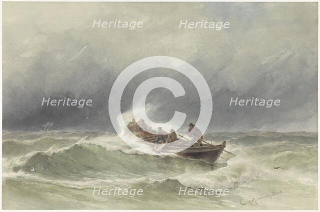 Rescue at sea, 1838-1892. Creator: Jacob Eduard van Heemskerck van Beest.