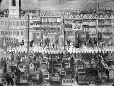Procession of Edward VI along Cheapside, City of London, c1550. Artist: Unknown