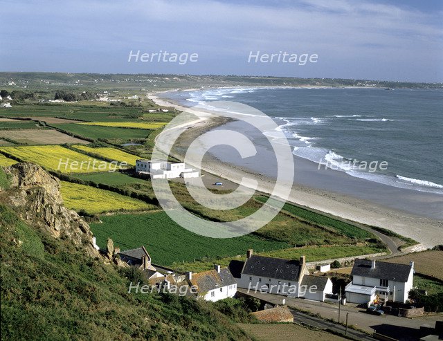 St Ouen's Bay from Mont du Vallet, Jersey, Channel Islands