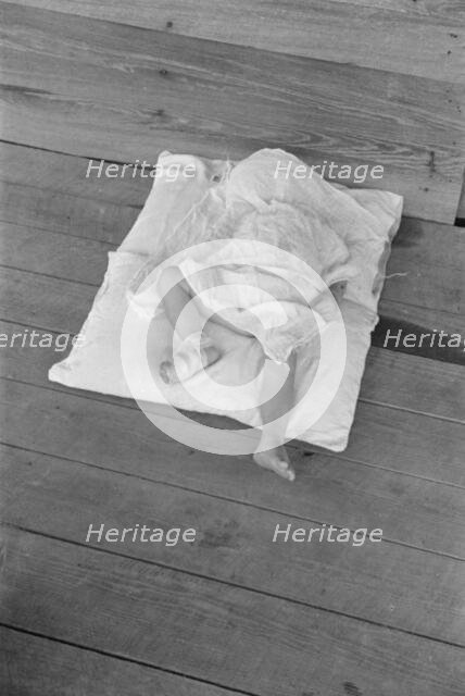 Squeakie asleep (Othel Lee Burroughs), Child of a Hale County, Alabama cotton..., 1936. Creator: Walker Evans.