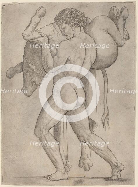 Hercules and the Cretan Bull, c. 1514/1515. Creator: Giovanni Antonio da Brescia.