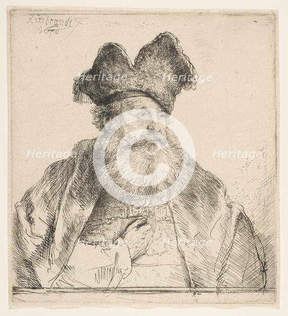 Old Man with Divided Fur Cap, 1640. Creator: Rembrandt Harmensz van Rijn.