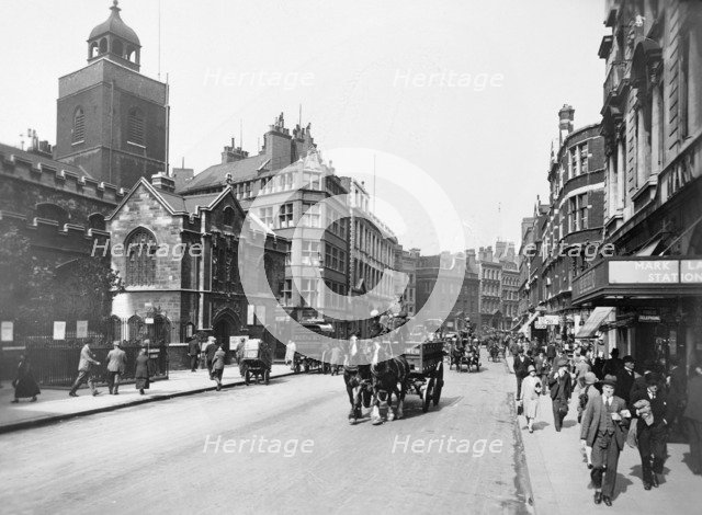 Great Tower Street and Byward Street, City of London, (c1930s?). Artist: Unknown