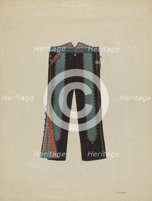 Man's Trousers, c. 1937. Creator: Syrena Swanson.