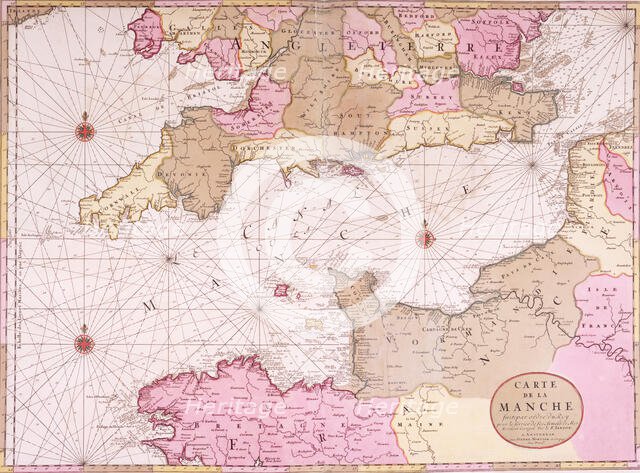 Map of the English Channel, 1693. Creator: Pieter Mortier.