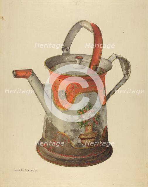 Toleware Water Can, c. 1938. Creator: John H. Tercuzzi.