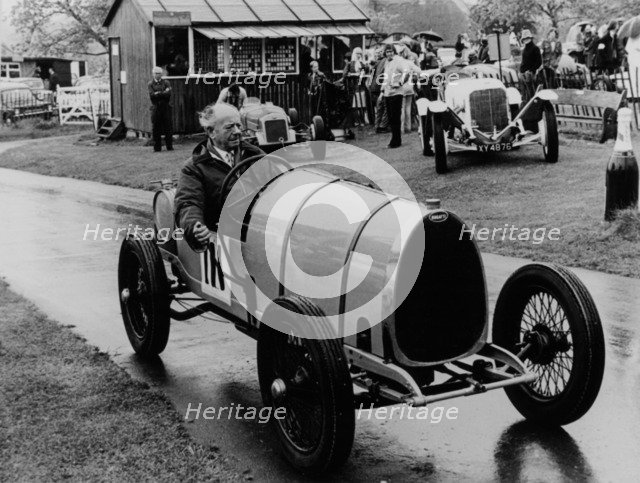 Raymond Mays in a Bugatti Brescia, 1970s. Artist: Unknown