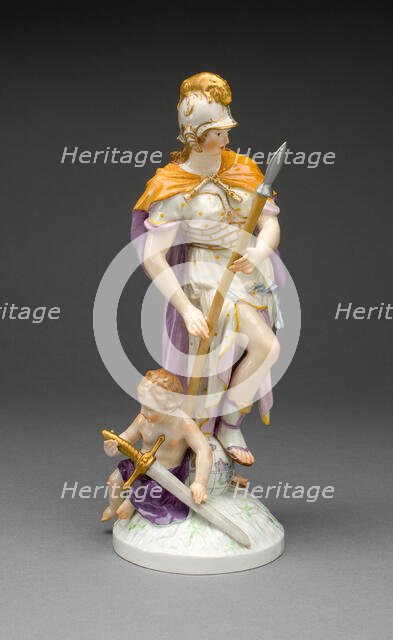 Figure of Bravery (Herzhaftigkeit), Berlin, c. 1775/80. Creator: Konigliche Porzellan-Manufaktur.