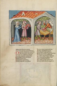 Jacob's Deceit; Weltchronik, about 1400-1410. Creator: Unknown.