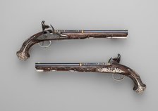 Pair of Flintlock Pistols, British, London, ca. 1765. Creator: Henry Hadley.