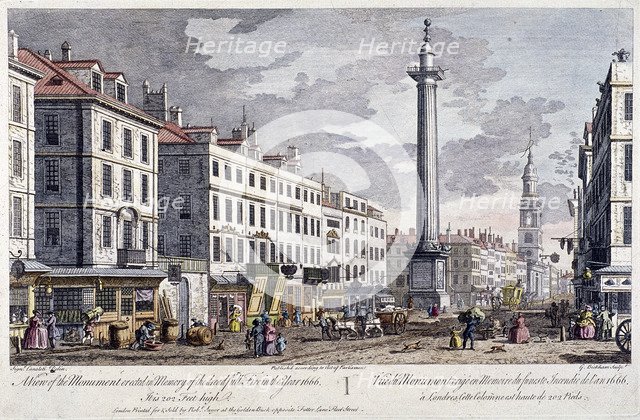 Monument, London, 1794. Artist: George Bickham