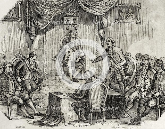 Discussion between the Duke of Alcudia and the Count of Aranda, March 14, 1794 (1851). Creator: Unknown.