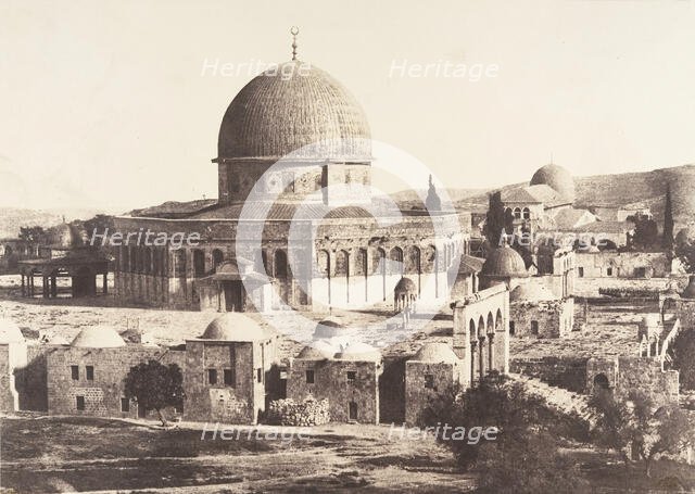 Jérusalem, Mosquée d'Omar, côté Nord, Intérieur de l'enceinte, 1854. Creator: Auguste Salzmann.