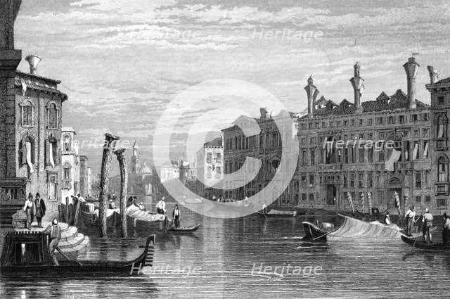 Mocenigo Palace, Venice, 19th century.Artist: R Wallis