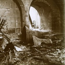 Destroyed church, Marne, northern France, c1914. Artist: Unknown.