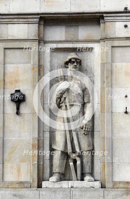 Socialist relief, Constitution Square, Warsaw, Poland. Creator: Unknown.