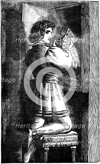 Waldensian youth hiding his vernacular Bible c1200 (19th century). Artist: Unknown